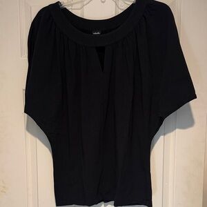 Rafaella Elegant Black Keyhole Blouse